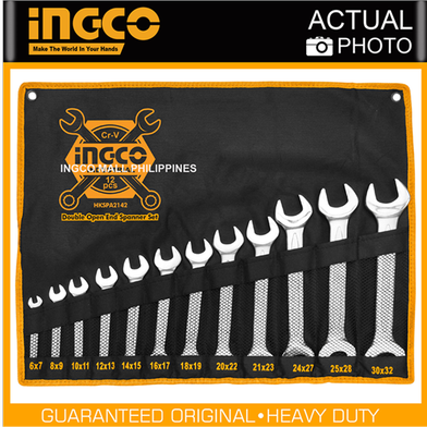Picture of INGCO DOUBLE OPEN END SPANNER SET - 12pcs HKSPA2142