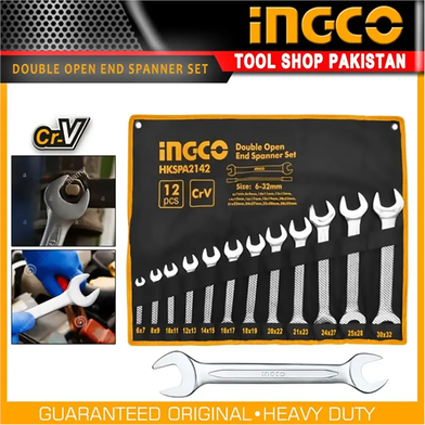 Picture of INGCO DOUBLE OPEN END SPANNER SET - 12pcs HKSPA2142
