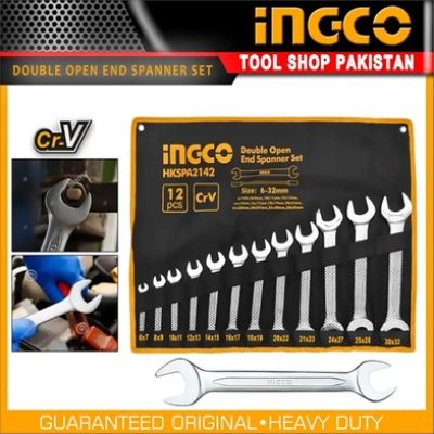 Picture of INGCO DOUBLE OPEN END SPANNER SET - 12pcs HKSPA2142