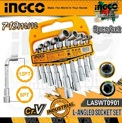 Picture of INGCO L-Angled SOCKET WRENCH SET - 9pcs
LASWT0901