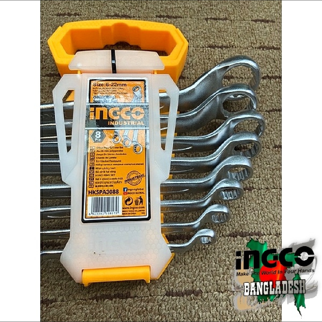 Picture of INGCO OFFSET RING SPANNER SET - 8 pcs HKSPA3088