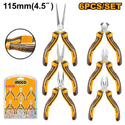 Picture of INGCO 4.5" (115mm) 6 Pcs MINI PLIERS SET HMPS06115
