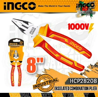 Picture of INGCO 8" (200mm) INSULATED COMBINATION PLIER HICP28208