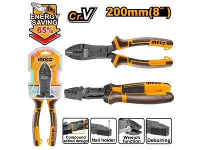 Picture of INGCO 8" (200mm) COMPOUND ACTION COMBINATION PLIER HCCP58200