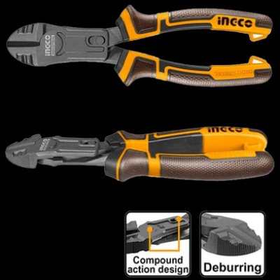Picture of INGCO 8" (200mm) COMPOUND ACTION DIAGONAL CUTTING PLIER HCDCP58200