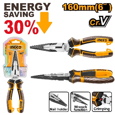 Picture of INGCO 6" (160mm)High leverage LONG NOSE PLIER HHLNP28160