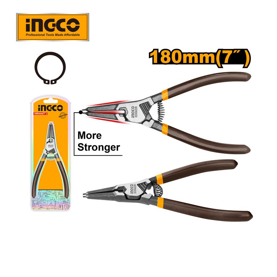 Picture of INGCO 7" (180mm) STRAIGHT HEAD External CIRCLIP PLIER HCCP261801