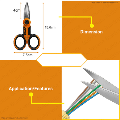 Picture of INGCO 145mm(5.5") ELECTRICIAN'S SCISSOR HES02855