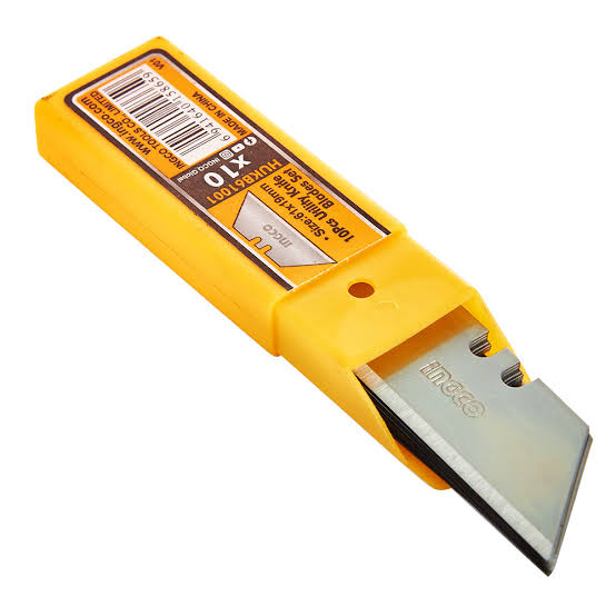 Picture of INGCO 19×61mm 10 pcs Utility Knife Blades Set HUKB61001