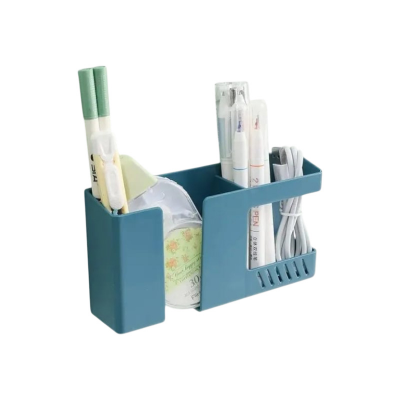 Picture of 2 In 1 Wall-mounted Mobile Phone Remote Control Storage Box Multifunctional Punch-free Storage Rack Wall Debris Storage Holders Best Gadgets