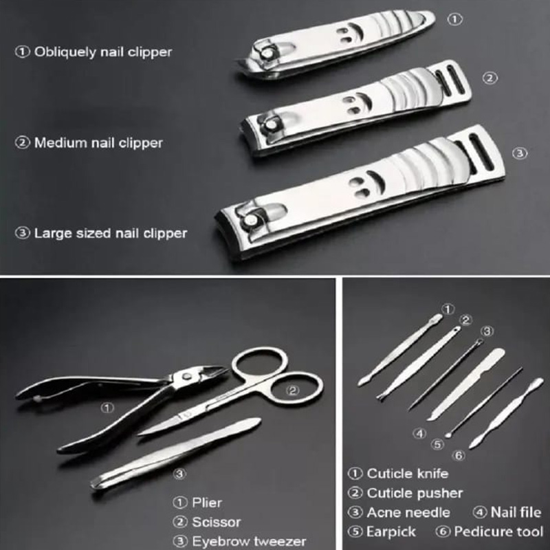 Picture of Steel Professional 12Pcs Tools Set Nail Clippers, Nail Scissors Grooming Kits, Nail Tools,