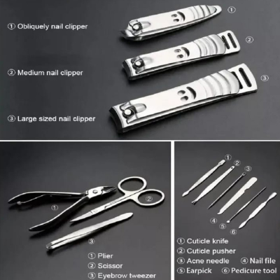 Picture of Steel Professional 12Pcs Tools Set Nail Clippers, Nail Scissors Grooming Kits, Nail Tools,