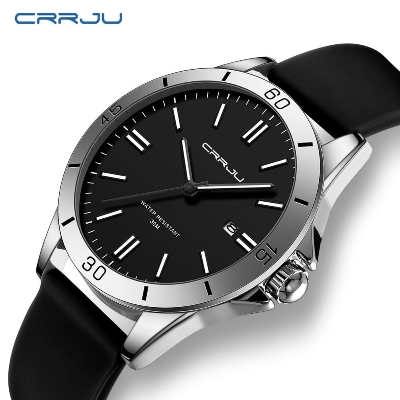 Picture of Crrju New 5025 Men's & Ladies' Waterproof Watch - Black