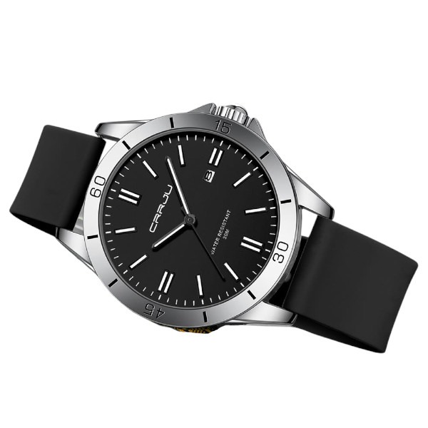 Picture of Crrju New 5025 Men's & Ladies' Waterproof Watch - Black