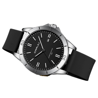 Picture of Crrju New 5025 Men's & Ladies' Waterproof Watch - Black