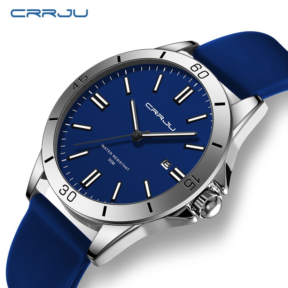 Picture of Crrju New 5025 Men's & Ladies' Waterproof Watch - Blue