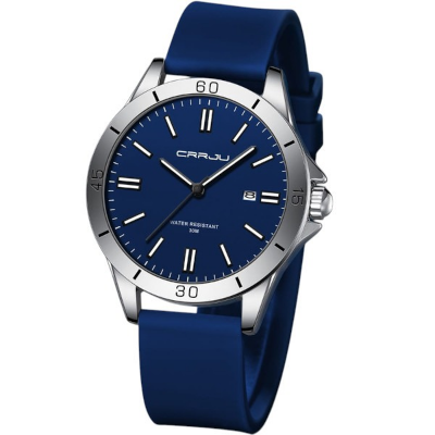 Picture of Crrju New 5025 Men's & Ladies' Waterproof Watch - Blue