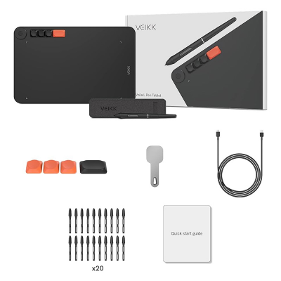 Picture of VEIKK Voila L Graphic Tablet 10x6 Inch Drawing Tablet With 4 DIY Keyboard Pen Tablet Support Android Windows MacOS