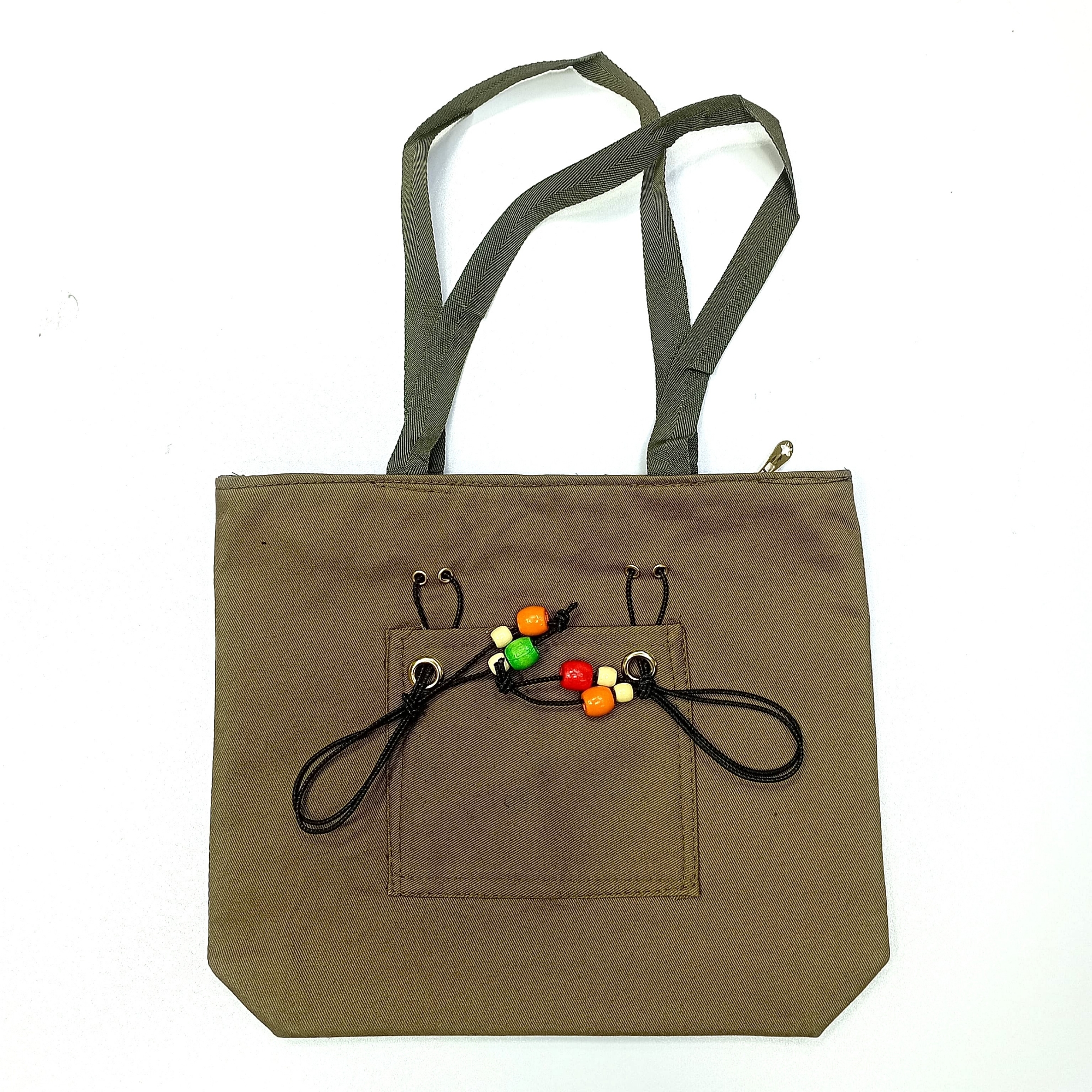 Picture of Beaded Boho Canvas Tote Bag