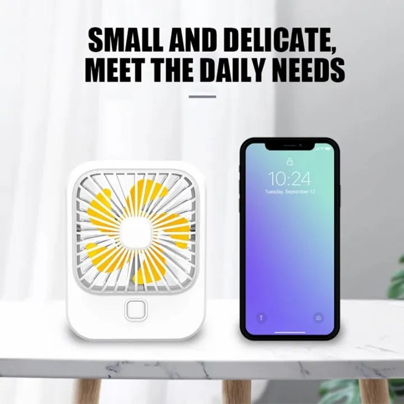 Picture of Ultra-thin Mini Foldable Fan Handheld USB Rechargeable Desktop Fan Small Table Fan 3 Speed Adjustable For Homeheld Bedroom