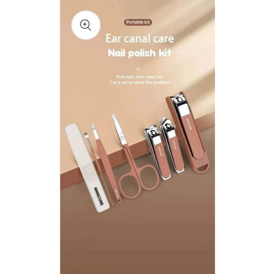Picture of 7PCS Portable Manicure Pedicure Set Stainless Steel Professional Nail Clipper Beauty Kit for man and women