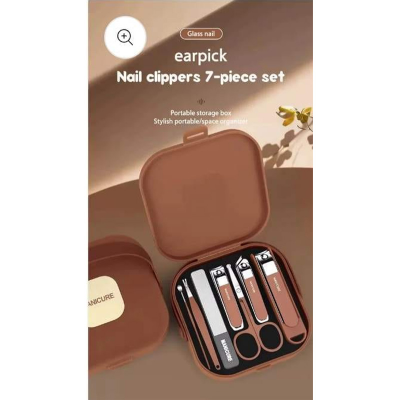 Picture of 7PCS Portable Manicure Pedicure Set Stainless Steel Professional Nail Clipper Beauty Kit for man and women