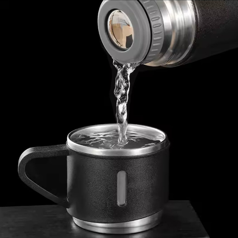 Picture of 500ML Stainless Steel Vacuum Flask Gift Set Office Business Style Thermos Bottle Outdoor Hot Water Thermal Insulation Couple Cup