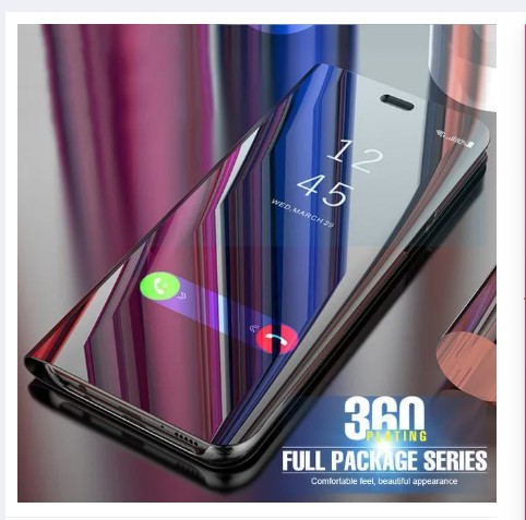 Picture of Clear View Mirror Leather Flip Cover For Samsung A6 Plus 2018