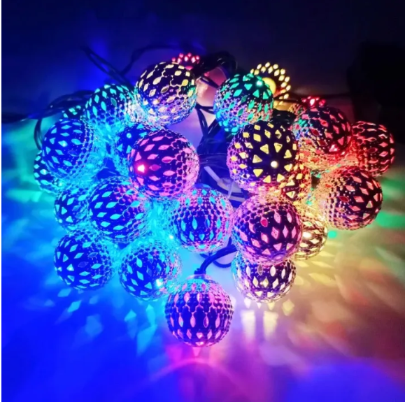 Picture of Golden Metal Ball Fairy Light, Metal Ball String Light - Fairy lights 20pcs string lights Party Wedding Decoration - Room Decoration Light - Room Decoration Light - Room Decoration Light - Fairy Lights