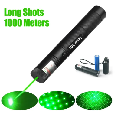Picture of 10 Miles 532nm Adjustable Focus Green Laser Pointer Beam Light Pen + Star Cap – 5mW