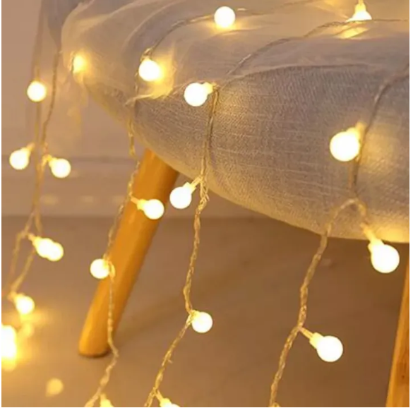 Picture of 28-Piece Warm White Snowball Fairy String Lights – Indoor/Outdoor Decorative LED Light for Room, Party & Events