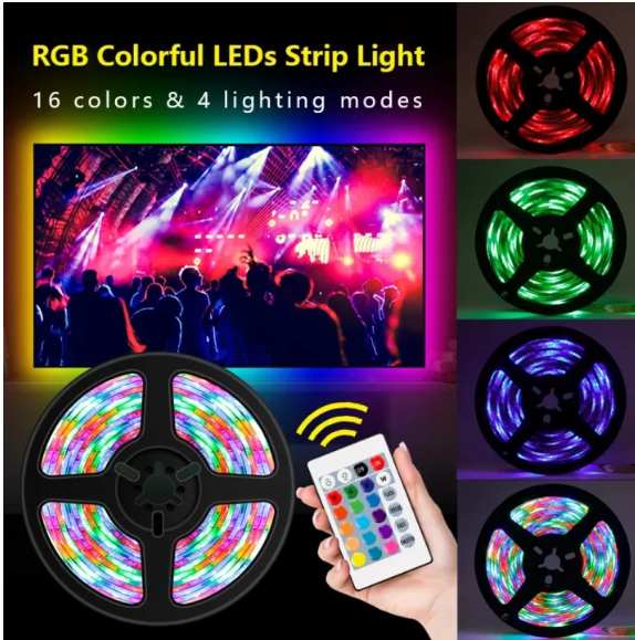 Picture of 16 Color RGB 5050 LED Flexible Strip Light - 16 Feet with Remote Control