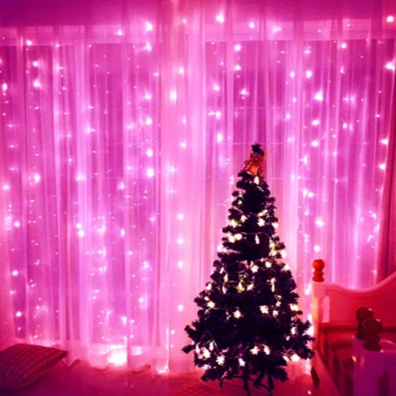 Picture of Led Waterproof 8‑Mode Copper String Fairy Light (10 m, 100 LED, Pink