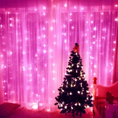Picture of Led Waterproof 8‑Mode Copper String Fairy Light (10 m, 100 LED, Pink