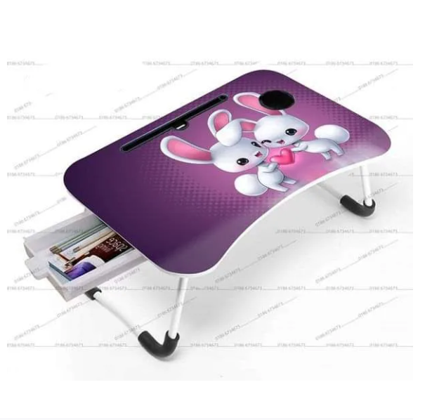 Picture of Multi-Function Folding Waterproof Printing Laptop Desk with drawar