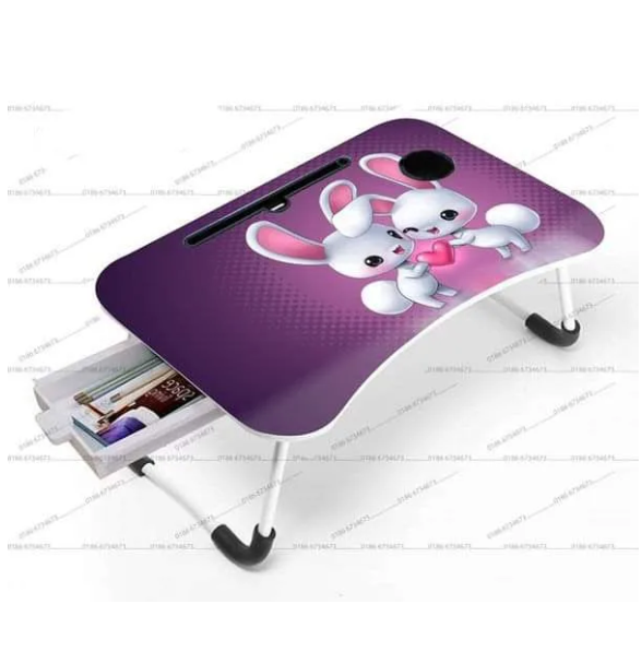 Picture of Multi-Function Folding Waterproof Printing Laptop Desk with drawar