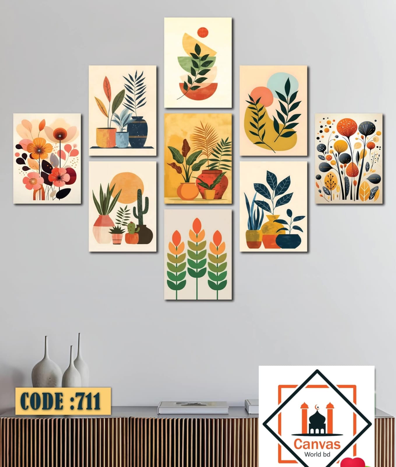 Picture of 9-Piece Unique Design Wallmate Home Decoration PVC Poster Combo Set