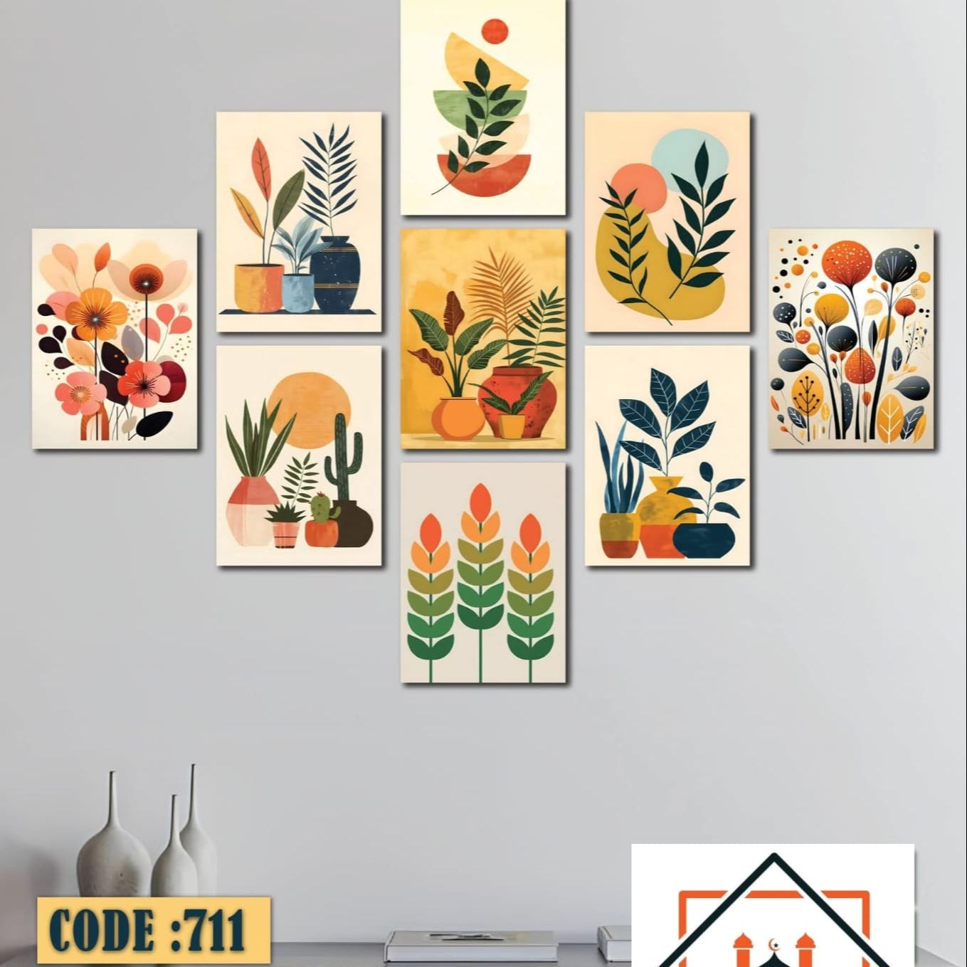 Picture of 9-Piece Unique Design Wallmate Home Decoration PVC Poster Combo Set