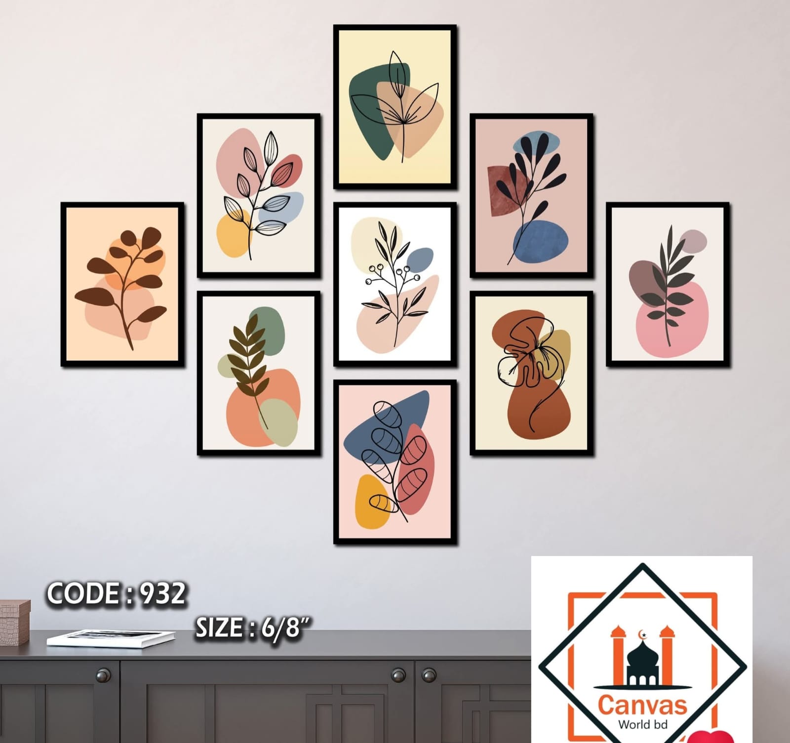 Picture of 9-Piece Unique Design Wallmate Home Decoration PVC Poster Combo Set