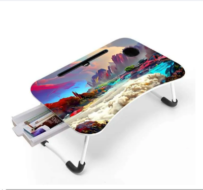 Picture of Multi-Function Folding Waterproof Printing Laptop Desk with drawar
