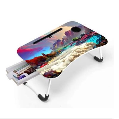 Picture of Multi-Function Folding Waterproof Printing Laptop Desk with drawar