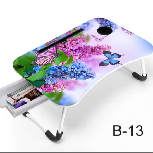 Picture of Multi-Function Folding Waterproof Printing Laptop Desk with drawar