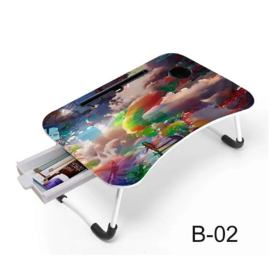 Picture of Multi-Function Folding Waterproof Printing Laptop Desk with drawar
