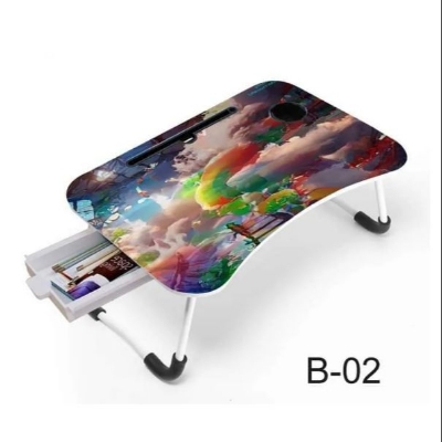 Picture of Multi-Function Folding Waterproof Printing Laptop Desk with drawar