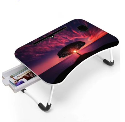 Picture of Multi-Function Folding Waterproof Printing Laptop Desk with drawar