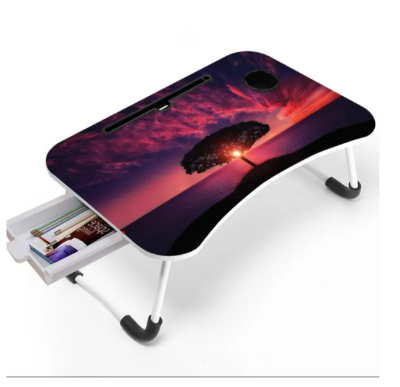 Picture of Multi-Function Folding Waterproof Printing Laptop Desk with drawar
