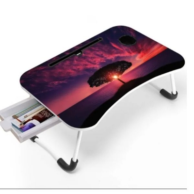 Picture of Multi-Function Folding Waterproof Printing Laptop Desk with drawar