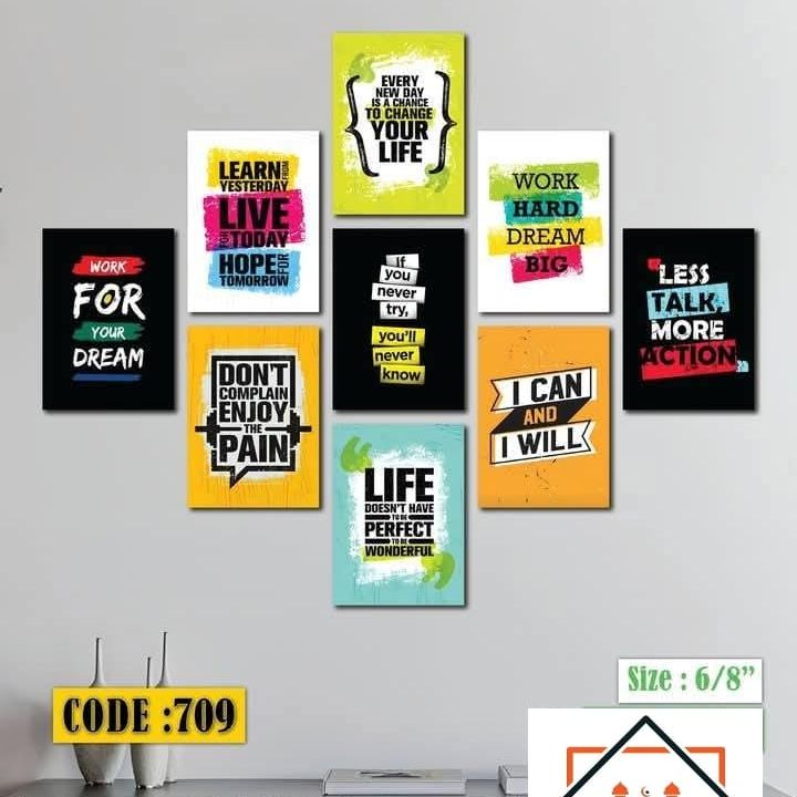 Picture of 9-Piece Unique Design Wallmate Home Decoration PVC Poster Combo Set