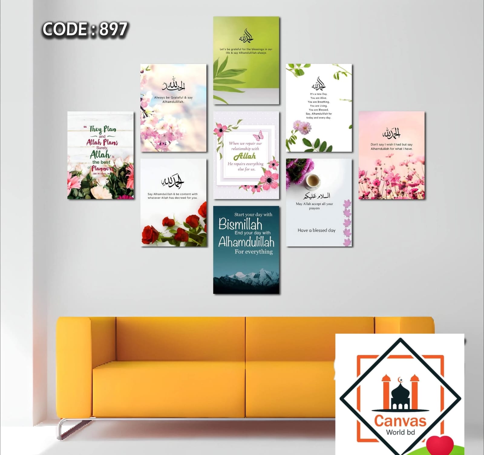 Picture of 9-Piece Unique Design Wallmate Home Decoration PVC Poster Combo Set