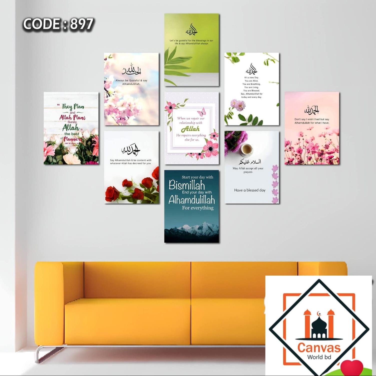Picture of 9-Piece Unique Design Wallmate Home Decoration PVC Poster Combo Set